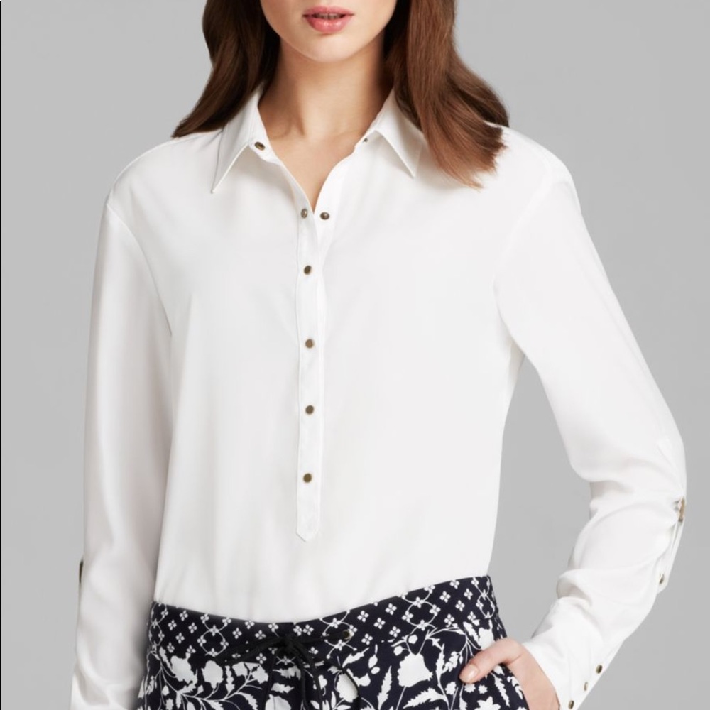 Adrianna Papell Snap Front Shirt Blouse - Picture 5 of 8